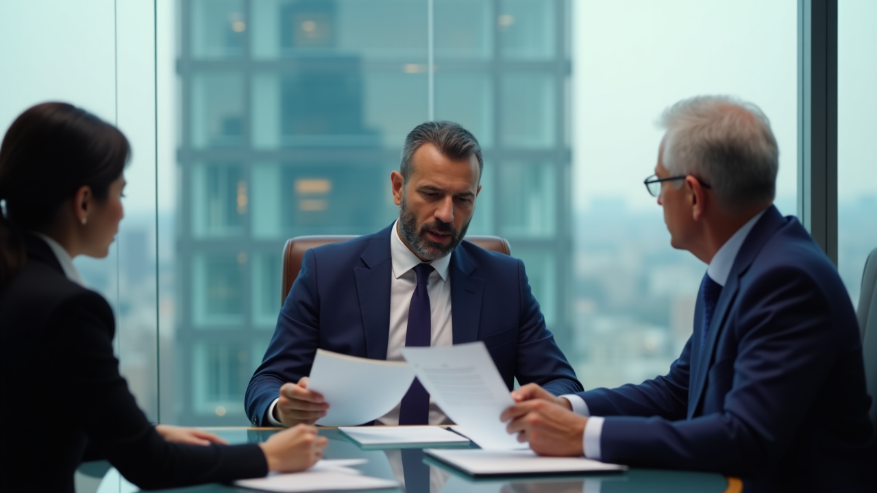 Professional meeting between agents and club representatives